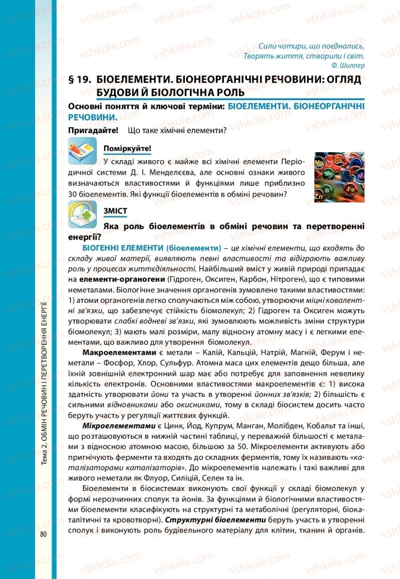 Страница 80 | Підручник Біологія 10 клас В.І. Соболь 2018