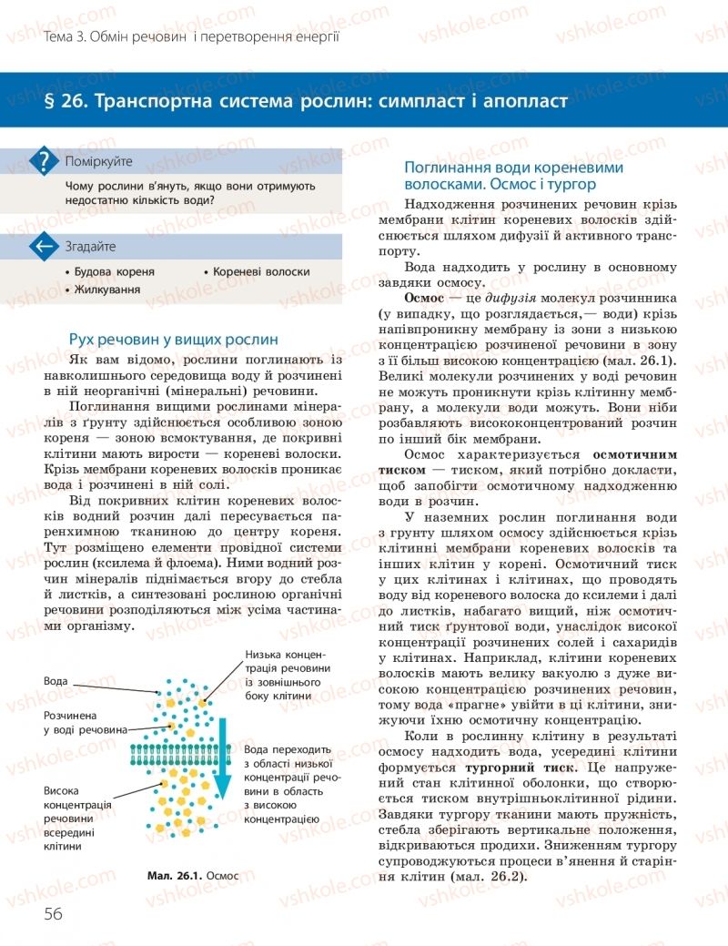 Страница 56 | Підручник Біологія 10 клас К.М. Задорожний, О.М. Утєвська 2018