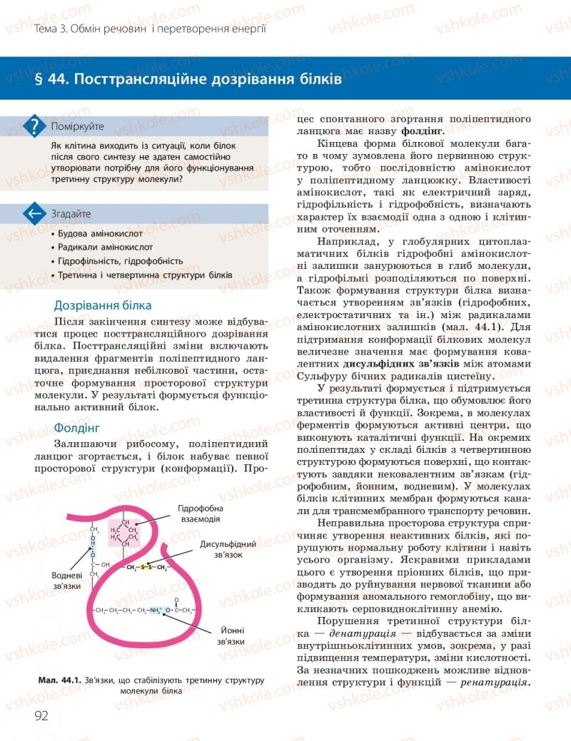 Страница 92 | Підручник Біологія 10 клас К.М. Задорожний, О.М. Утєвська 2018