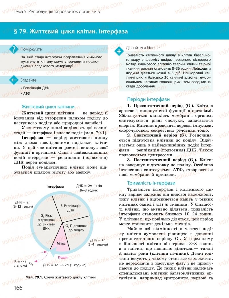 Страница 166 | Підручник Біологія 10 клас К.М. Задорожний, О.М. Утєвська 2018