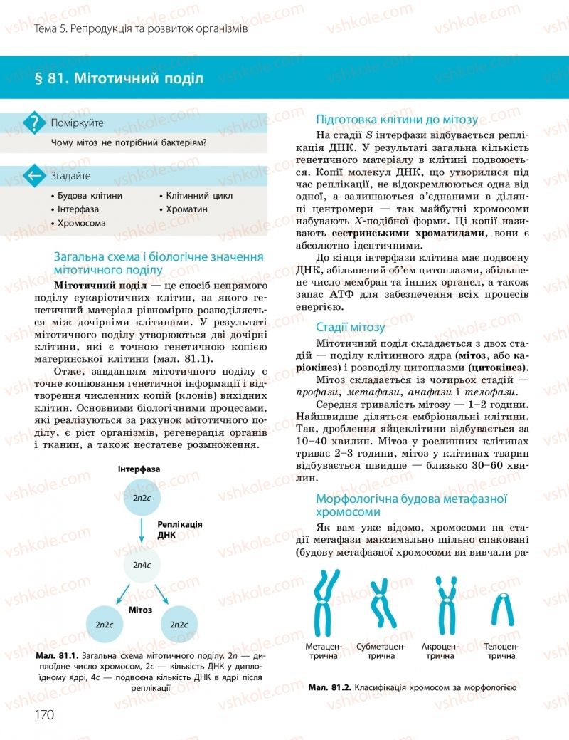 Страница 170 | Підручник Біологія 10 клас К.М. Задорожний, О.М. Утєвська 2018