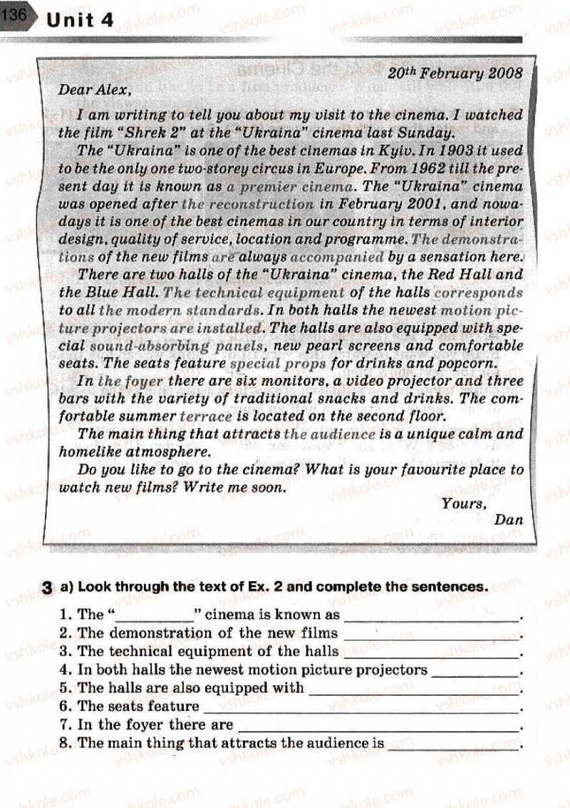 Страница 136 | Підручник Англiйська мова 7 клас А.М. Несвіт 2007