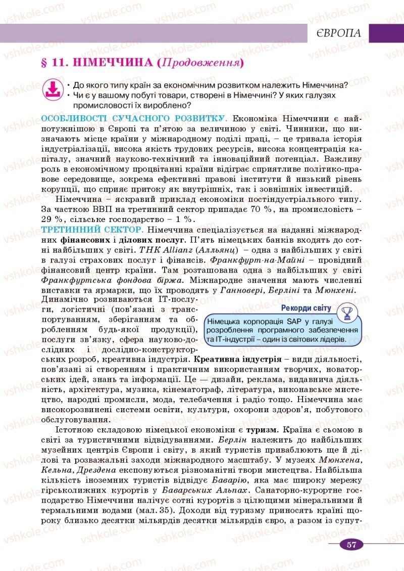 Страница 57 | Підручник Географія 10 клас В.М. Бойко, Ю.С. Брайчевський, Б.П. Яценко 2018