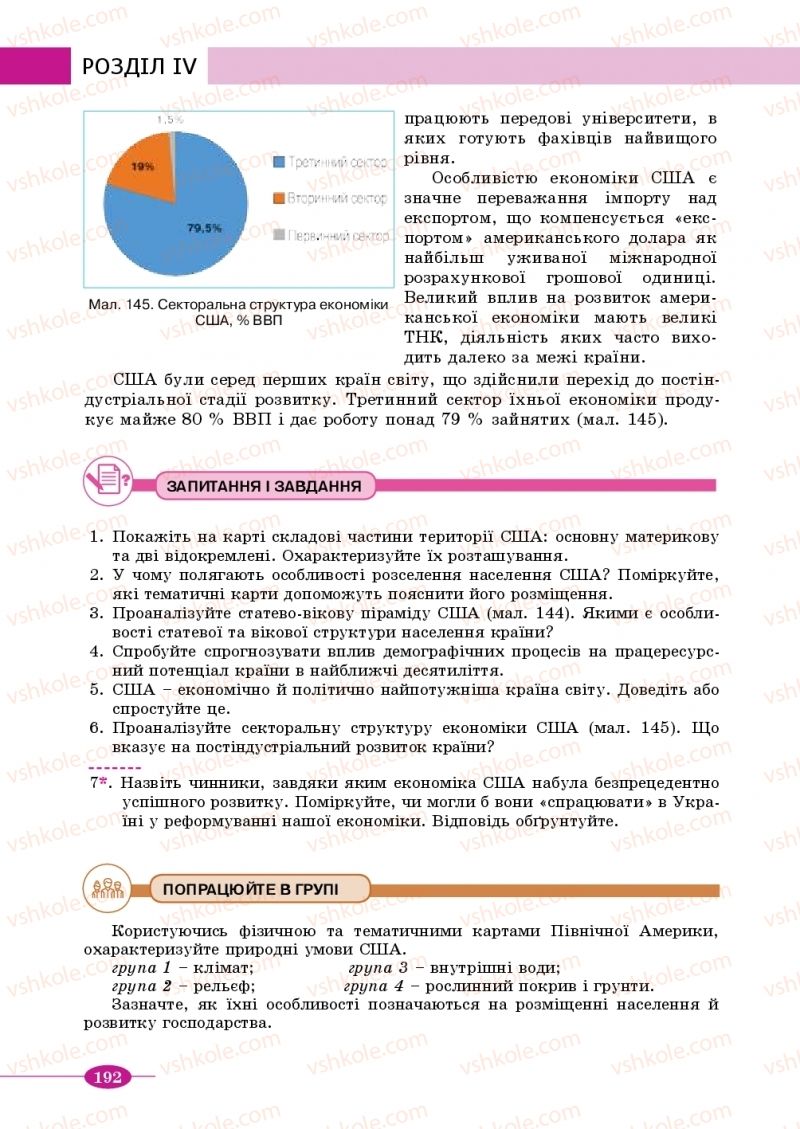 Страница 192 | Підручник Географія 10 клас В.М. Бойко, Ю.С. Брайчевський, Б.П. Яценко 2018