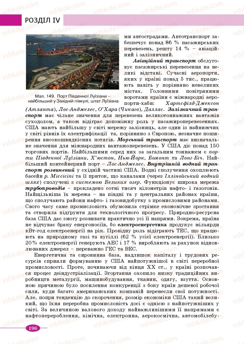 Страница 196 | Підручник Географія 10 клас В.М. Бойко, Ю.С. Брайчевський, Б.П. Яценко 2018