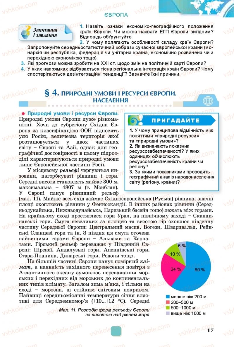 Страница 17 | Підручник Географія 10 клас В.В. Безуглий, Г.О. Лисичарова 2018