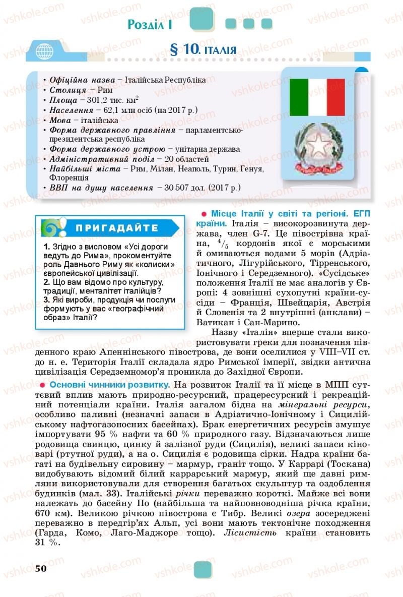 Страница 50 | Підручник Географія 10 клас В.В. Безуглий, Г.О. Лисичарова 2018