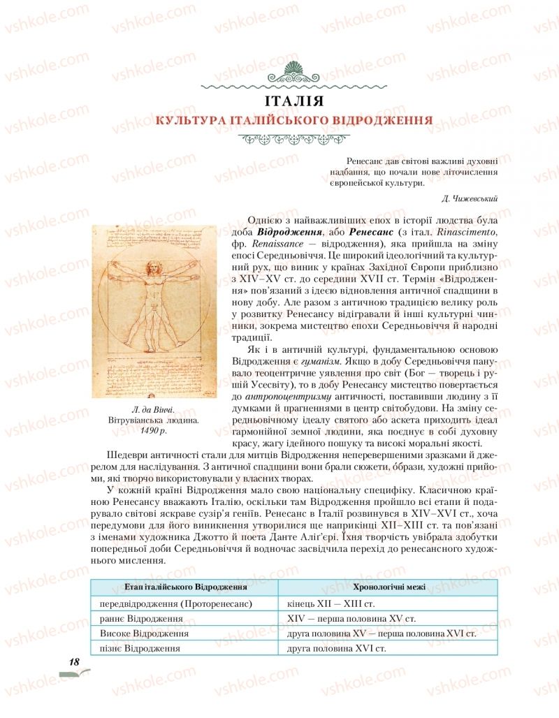 Страница 18 | Підручник Зарубіжна література 10 клас О.М. Ніколенко, О.В. Орлова, Л.Л. Ковальова 2018