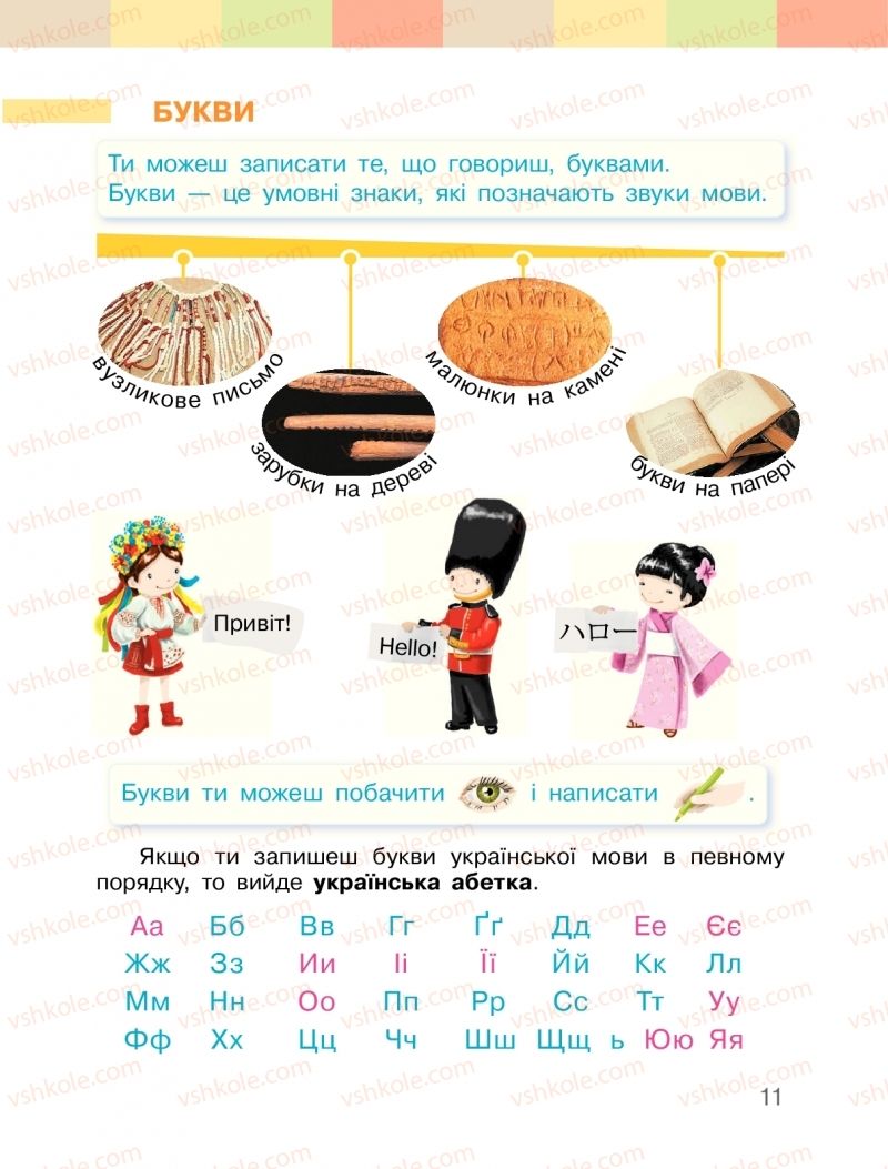 Страница 11 | Підручник Буквар 1 клас  І.О. Большакова, М.С. Пристінська 2018 1 частина