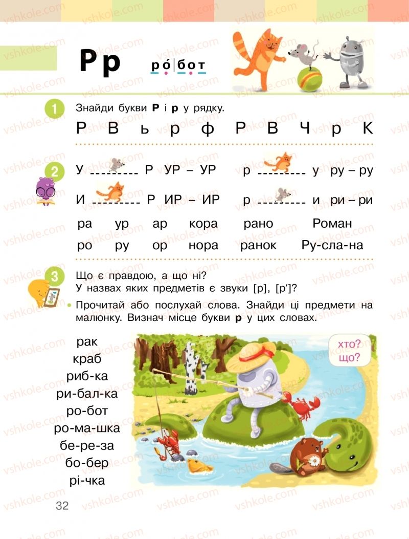 Страница 32 | Підручник Буквар 1 клас  І.О. Большакова, М.С. Пристінська 2018 1 частина