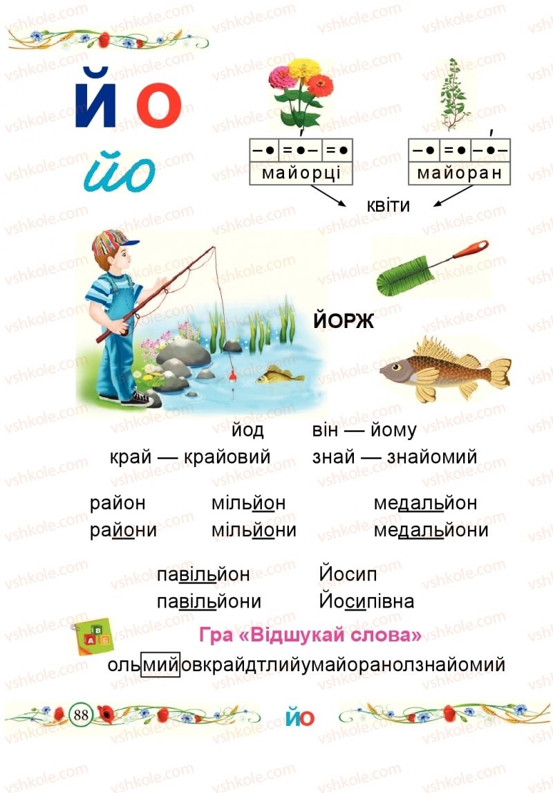 Страница 88 | Підручник Буквар 1 клас Н.М. Кравцова, О.Д. Придаток 2018 1 частина