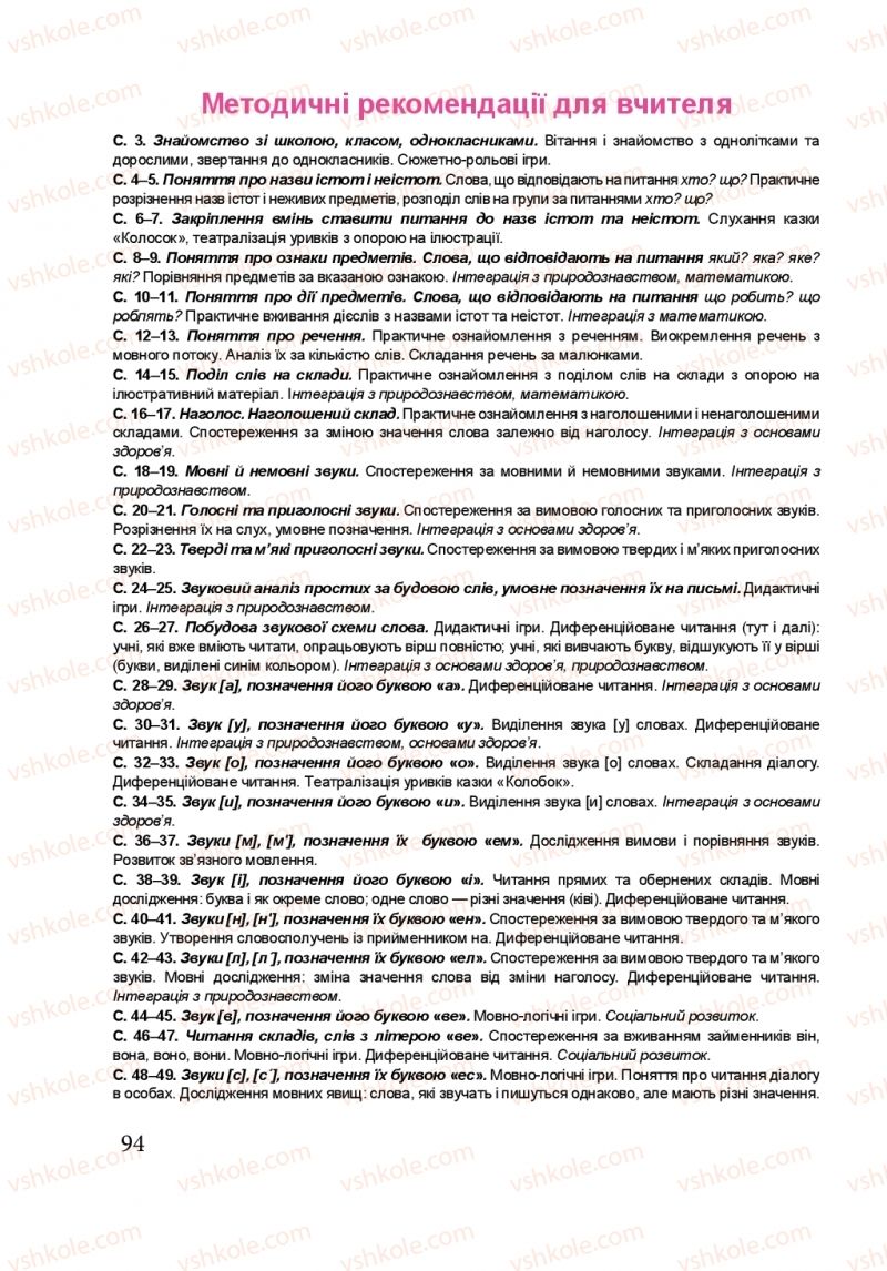 Страница 94 | Підручник Буквар 1 клас Н.М. Кравцова, О.Д. Придаток 2018 1 частина