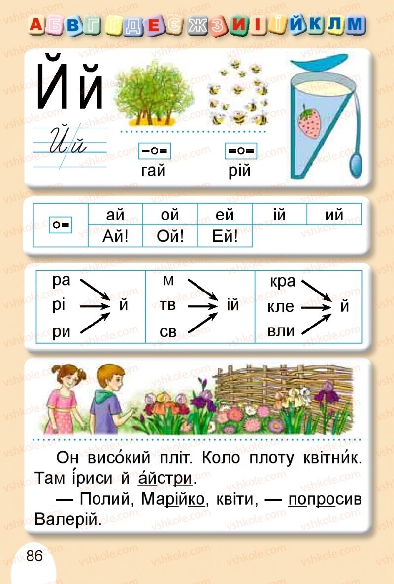 Страница 86 | Підручник Буквар 1 клас С.С. Тарнавська, В.О. Науменко 2018 1 частина