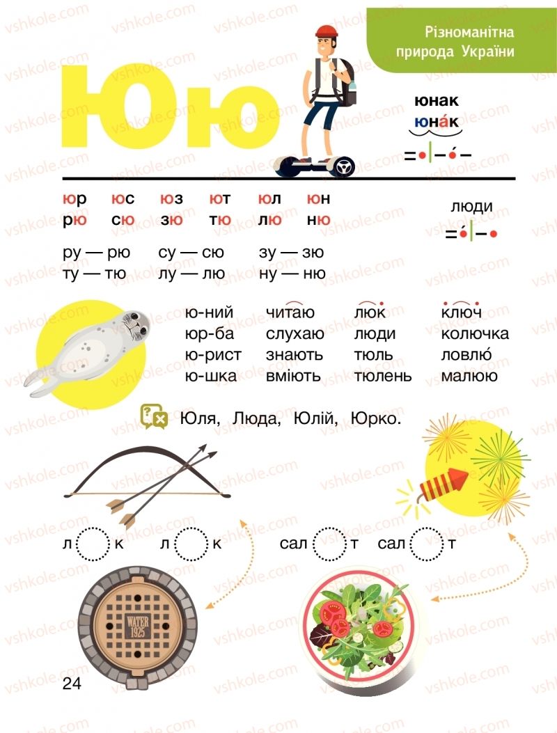 Страница 24 | Підручник Буквар 1 клас О.Л. Іщенко, С.П. Логачевська 2018 2 частина