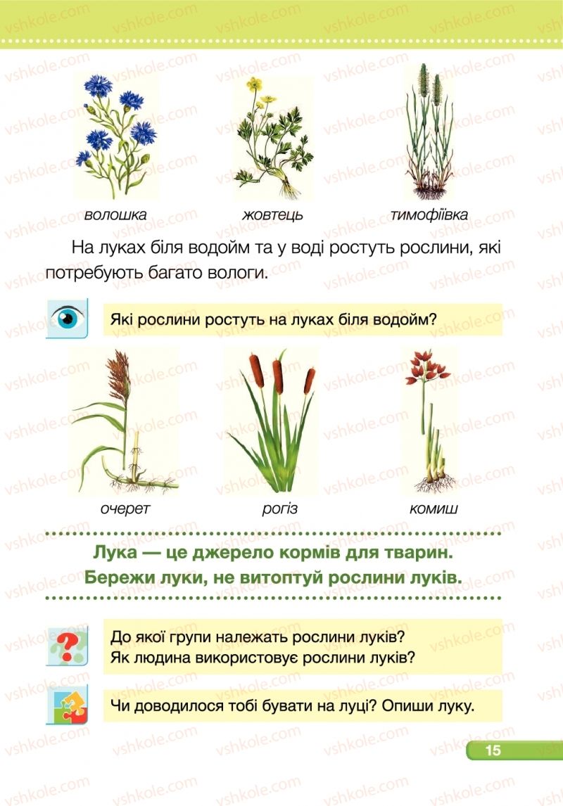 Страница 15 | Підручник Я досліджую світ 1 клас І.І. Жаркова, Л.А. Мечник 2018 2 частина