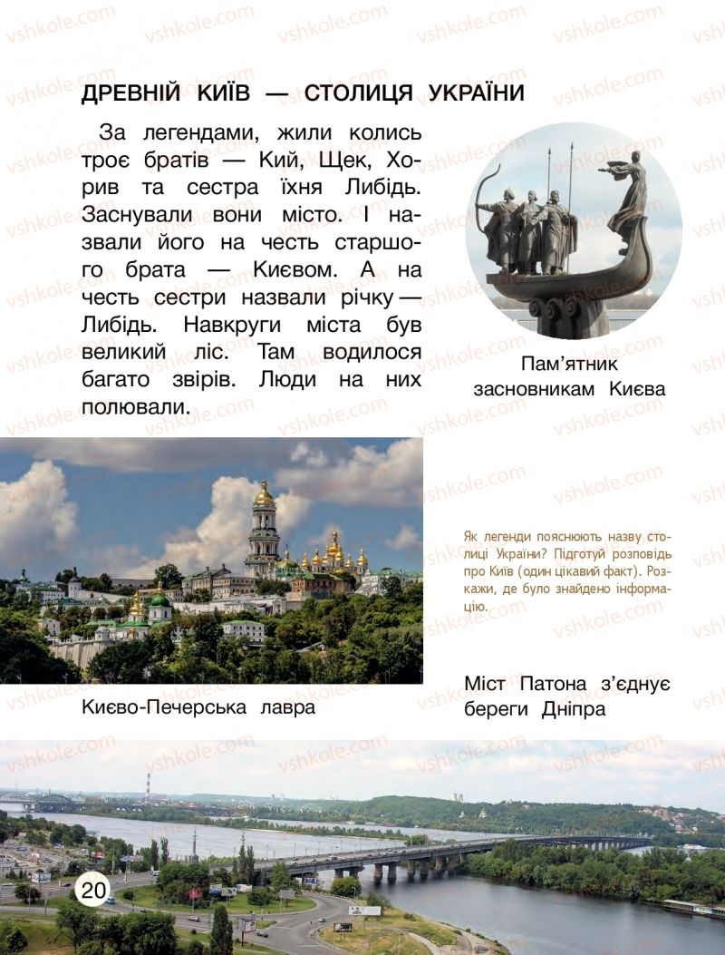 Страница 20 | Підручник Я досліджую світ 1 клас О.Л. Іщенко, О.М. Ващенко, Л.В. Романенко, О.М. Кліщ 2018 2 частина