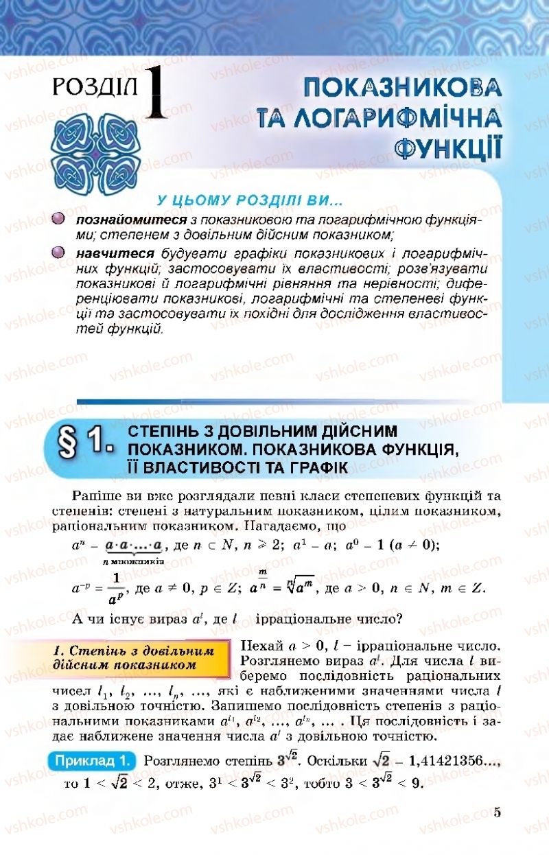 Страница 5 | Підручник Алгебра 11 клас О.С. Істер, О.В. Єргіна 2019 Профільний рівень