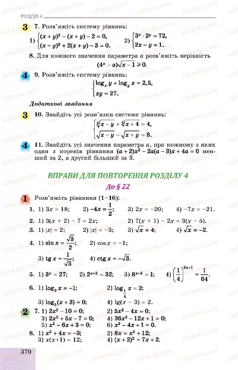 Страница 370 | Підручник Алгебра 11 клас О.С. Істер, О.В. Єргіна 2019 Профільний рівень