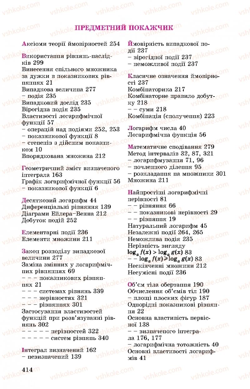 Страница 414 | Підручник Алгебра 11 клас О.С. Істер, О.В. Єргіна 2019 Профільний рівень