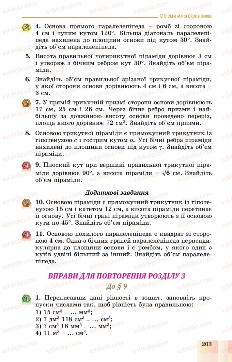 Страница 203 | Підручник Геометрія 11 клас О.С. Істер, О.В. Єргіна 2019 Профільний рівень