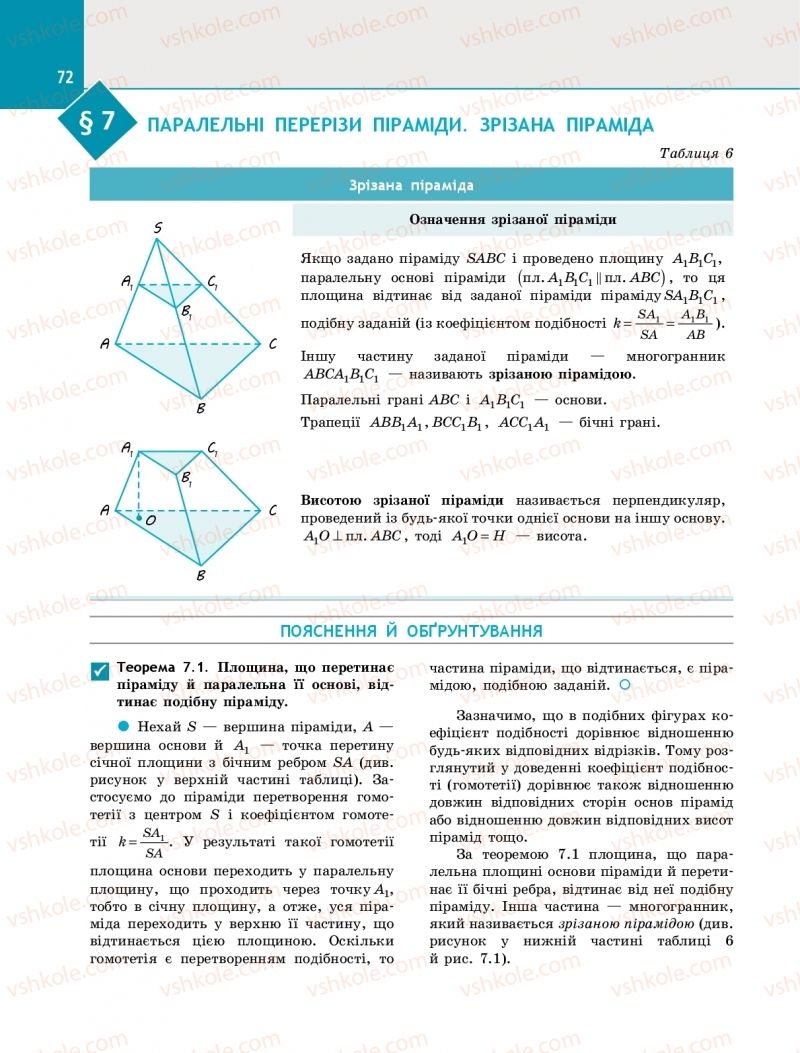 Страница 72 | Підручник Геометрія 11 клас Є.П. Нелін 2019 Профільний рівень