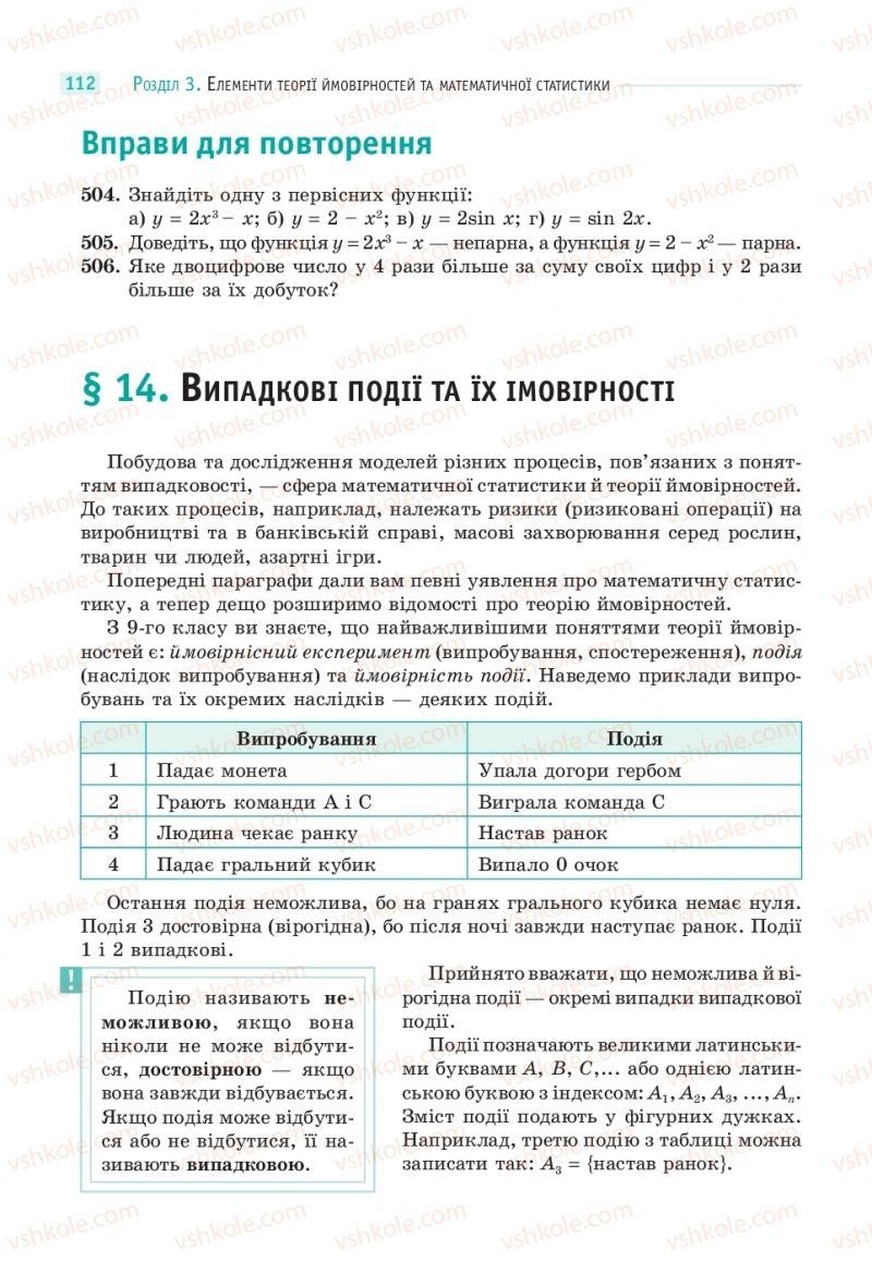 Страница 112 | Підручник Математика 11 клас Г.П. Бевз, В.Г. Бевз 2019