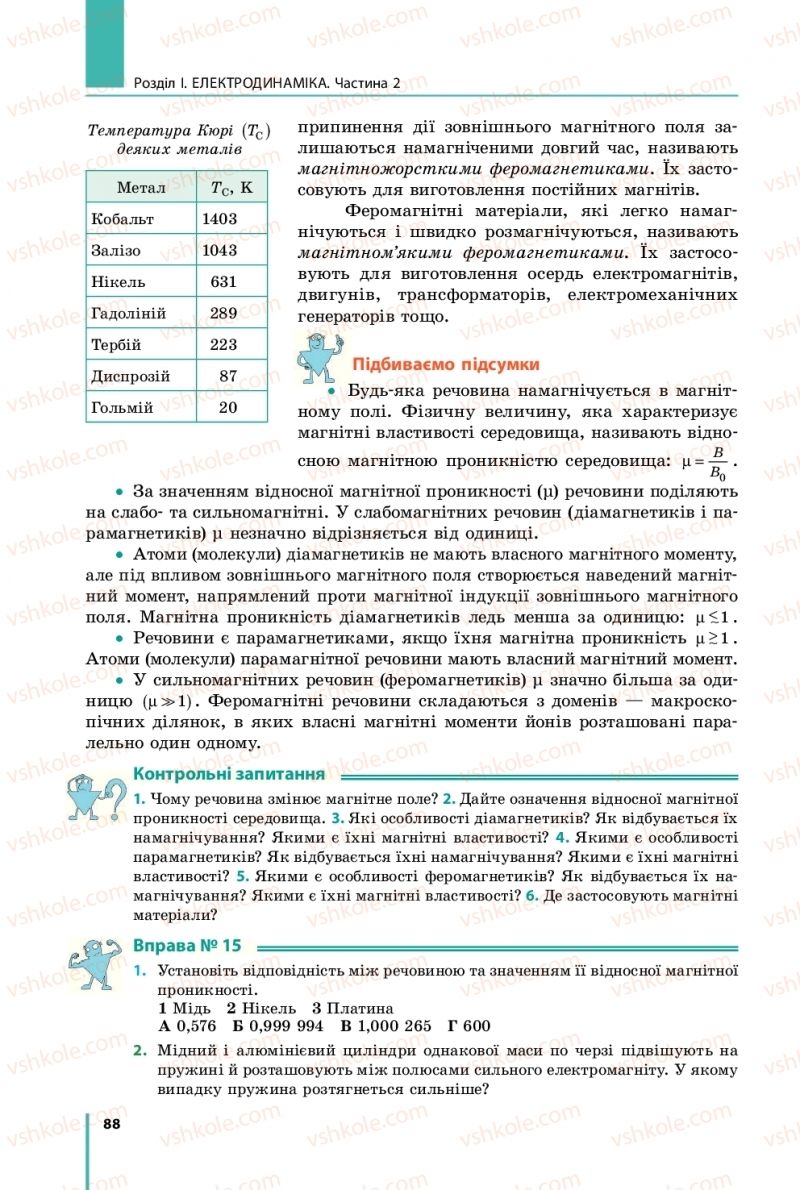 Страница 88 | Підручник Фізика 11 клас В.Г. Бар'яхтар, С.О. Довгий, Ф.Я. Божинова, О.О. Кірюхіна 2019