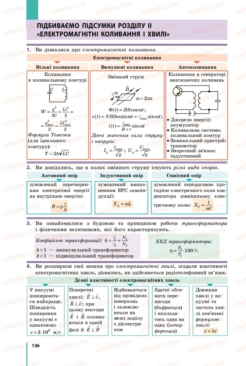 Страница 136 | Підручник Фізика 11 клас В.Г. Бар'яхтар, С.О. Довгий, Ф.Я. Божинова, О.О. Кірюхіна 2019