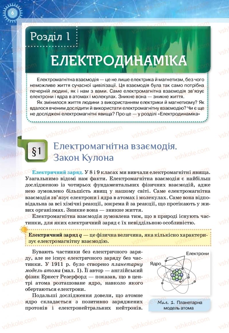 Страница 6 | Підручник Фізика 11 клас Т.М. Засєкіна, Д.О. Засєкін 2019 Ревень стандарту