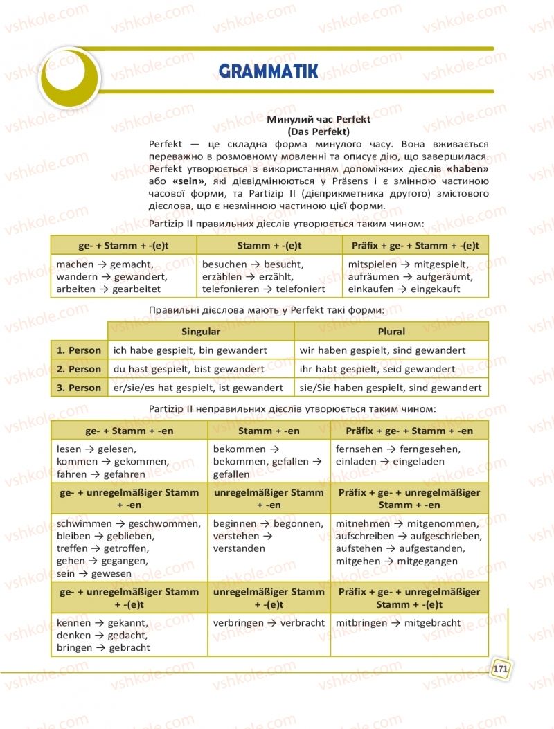 Страница 171 | Підручник Німецька мова 11 клас С.І. Сотникова, Г.В. Гоголєва 2019 11 рік навчання