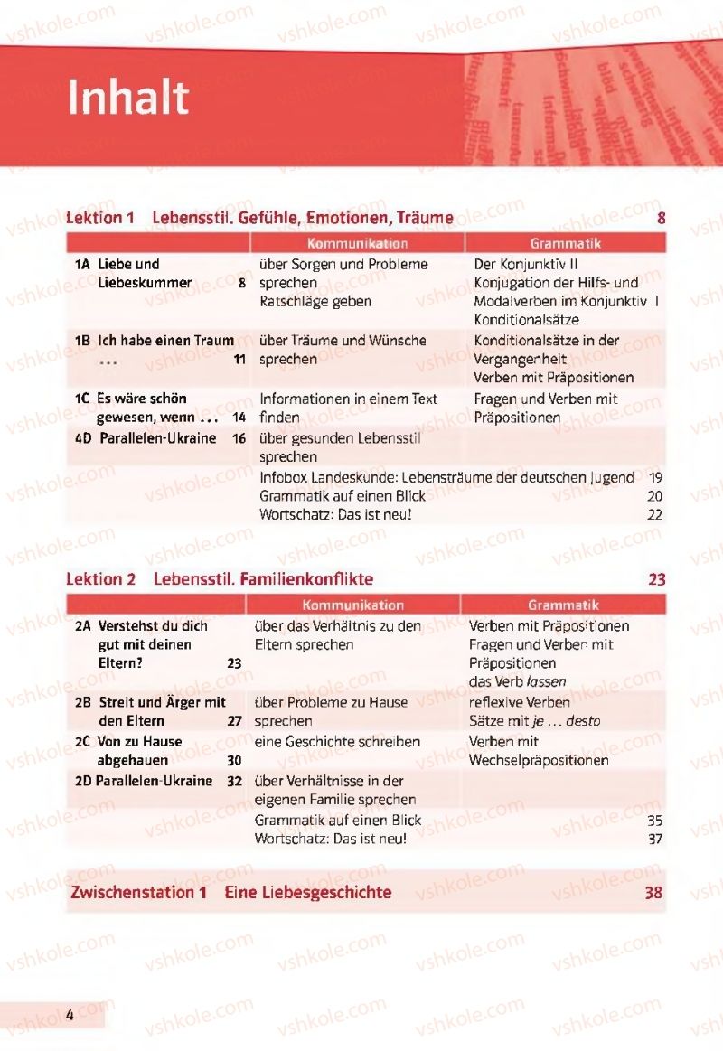 Страница 4 | Підручник Німецька мова 11 клас Н.П. Басай, В.І. Орап, Р.О. Кириленко 2019 7 рік навчання