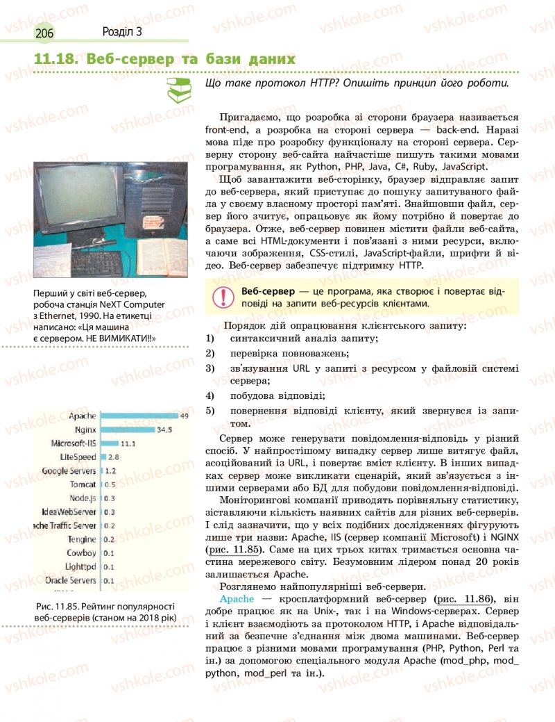 Страница 206 | Підручник Інформатика 11 клас В.Д. Руденко, Н.В. Речич, В.О. Потієнко 2019