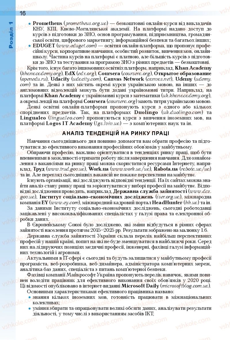 Страница 16 | Підручник Інформатика 11 клас Й.Я. Ривкінд, Т.І. Лисенко, Л.А. Чернікова, В.В. Шакотько 2018