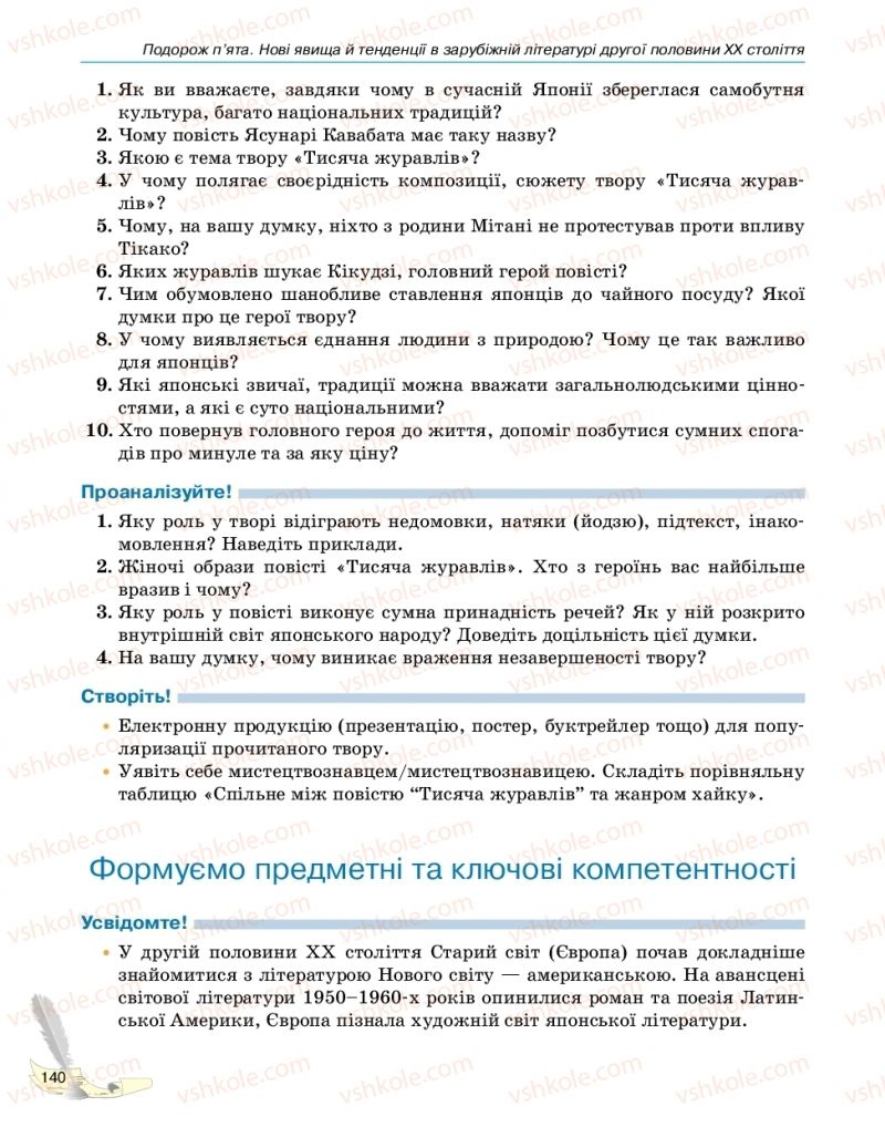 Страница 140 | Підручник Зарубіжна література 11 клас В.В. Паращич, Г.Є. Фефілова, М.В. Коновалова 2019