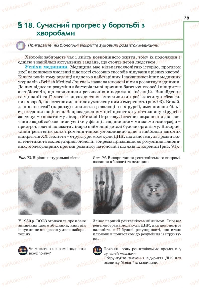 Страница 75 | Підручник Біологія 11 клас О.А. Андерсон, М.А. Вихренко, А.О. Чернінський, С.М. Міюс 2019