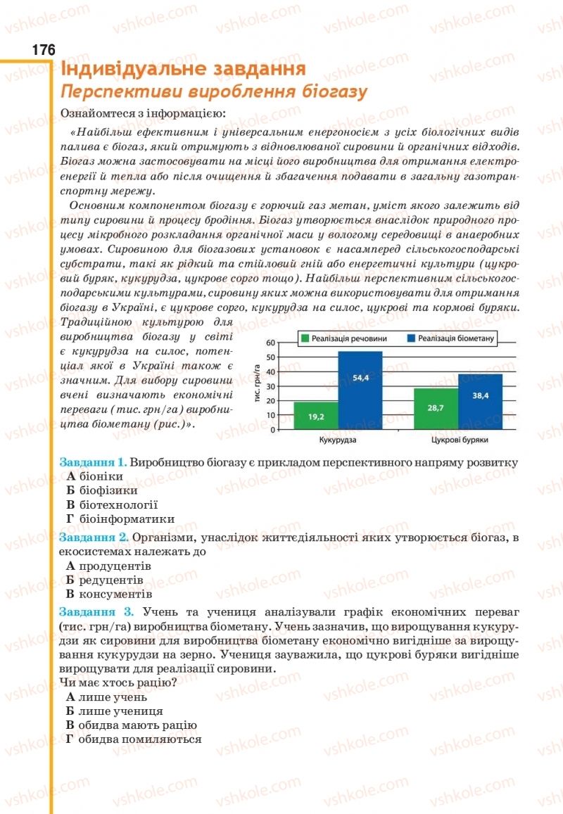 Страница 176 | Підручник Біологія 11 клас О.А. Андерсон, М.А. Вихренко, А.О. Чернінський, С.М. Міюс 2019