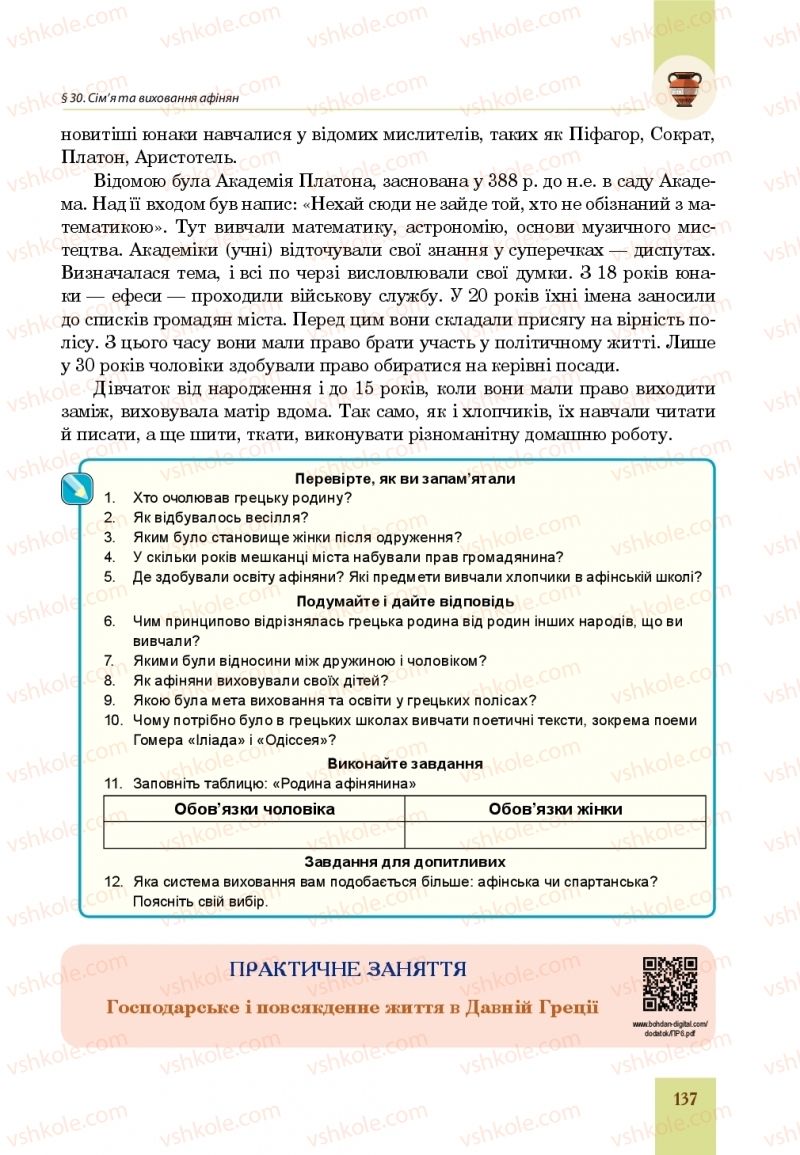 Страница 137 | Підручник Всесвітня історія 6 клас Н.М. Сорочинська, О.О. Мартинюк 2019 Інтегрований курс