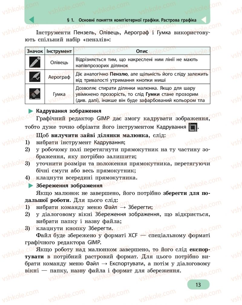 Страница 13 | Підручник Інформатика 6 клас О.О. Бондаренко, В.В. Ластовецький, О.П. Пилипчук, Є.А. Шестопалов 2019