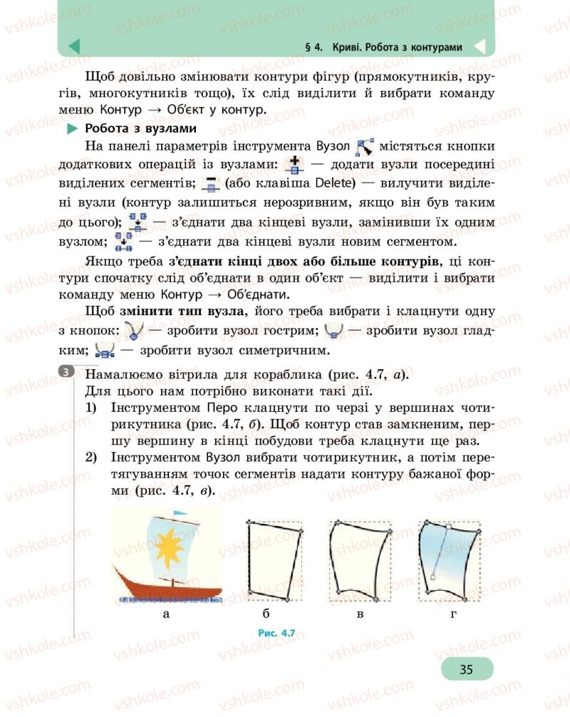 Страница 35 | Підручник Інформатика 6 клас О.О. Бондаренко, В.В. Ластовецький, О.П. Пилипчук, Є.А. Шестопалов 2019