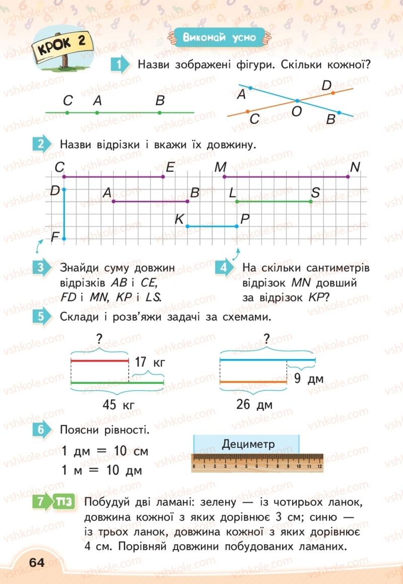 Страница 64 | Підручник Математика 2 клас В.Г. Бевз, Д.В. Васильєва 2019