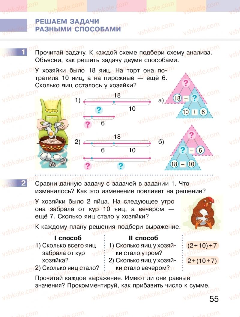 Страница 55 | Підручник Математика 2 клас  С.О. Скворцова, О.В. Онопрієнко 2019 На російській мові