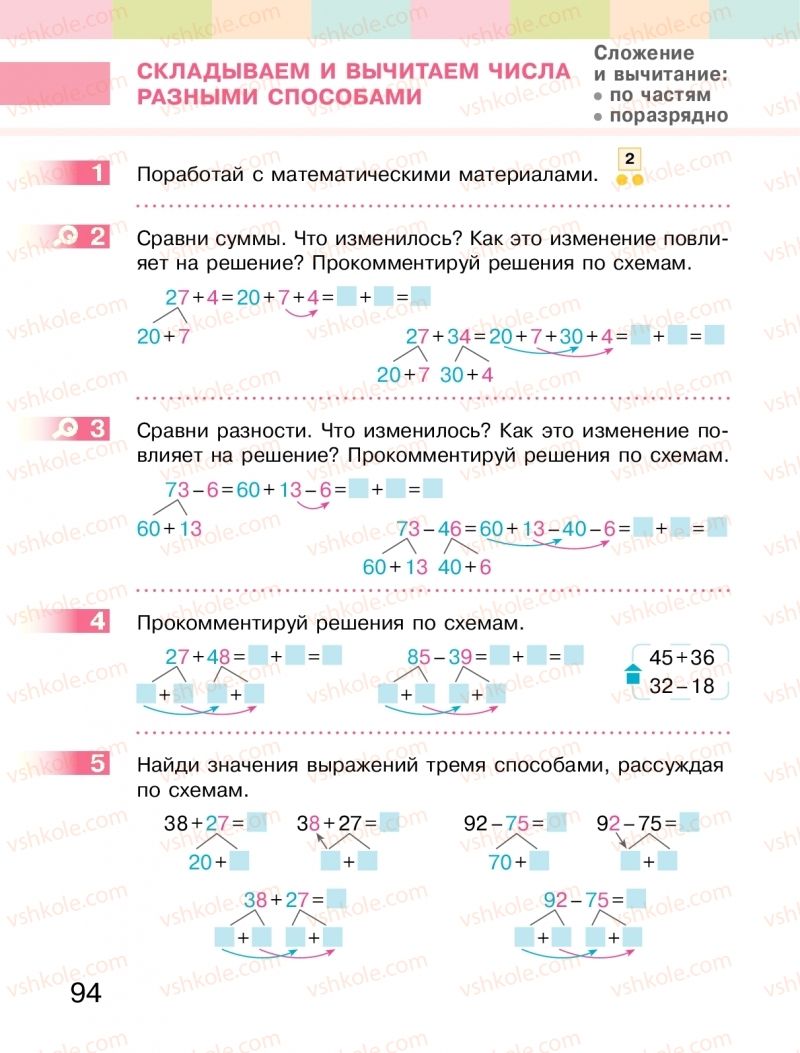 Страница 94 | Підручник Математика 2 клас  С.О. Скворцова, О.В. Онопрієнко 2019 На російській мові