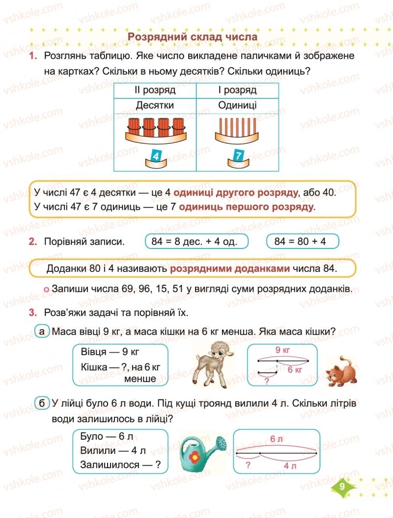 Страница 9 | Підручник Математика 2 клас М.В. Козак, О.П. Корчевська 2019