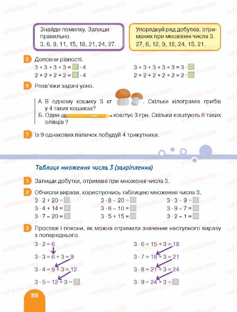 Страница 88 | Підручник Математика 2 клас С.П. Логачевська, Т.А. Логачевська 2019