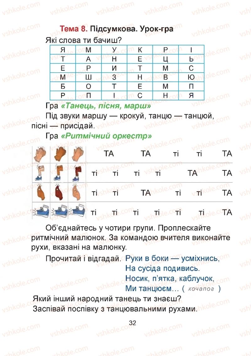 Страница 32 | Підручник Мистецтво 2 клас Г.О. Кізілова, О.А. Шулько 2019