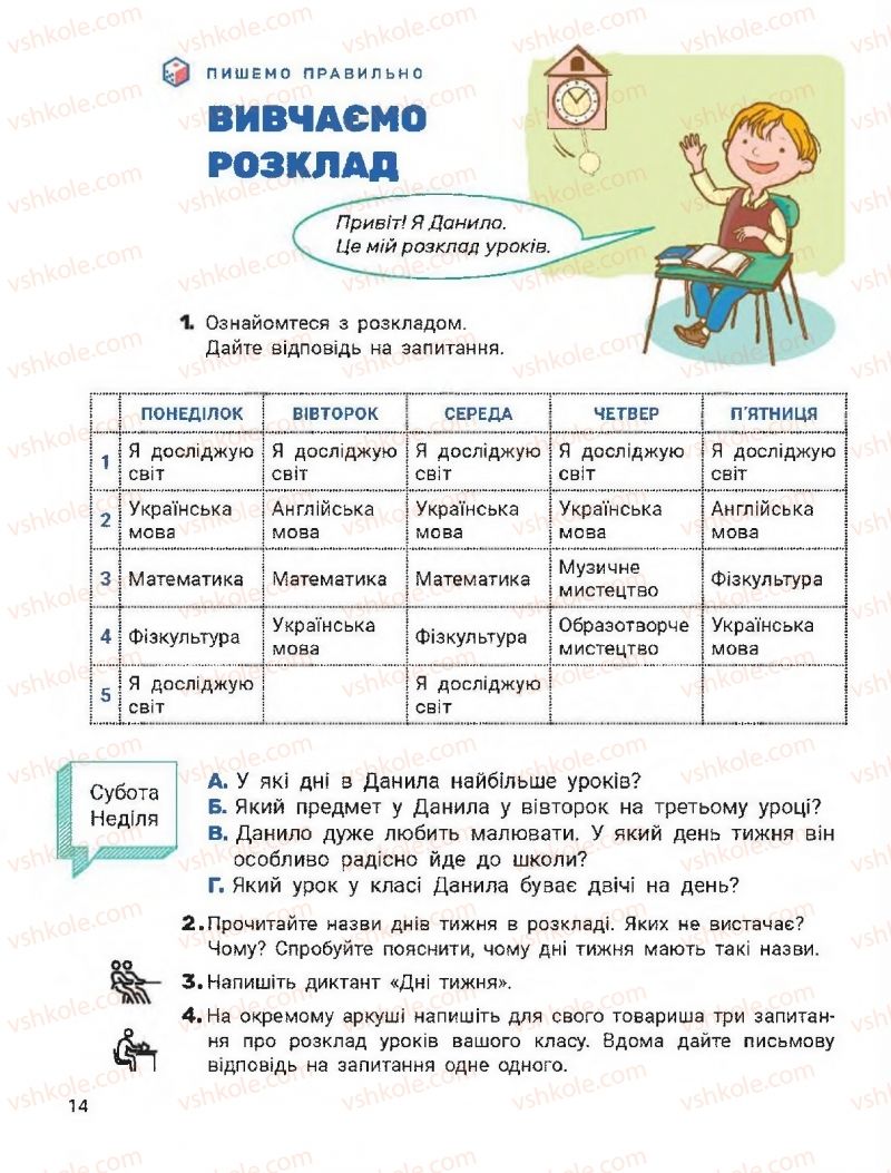 Страница 14 | Підручник Українська мова 2 клас О.Л. Іщенко, С.П. Логачевська 2019 1 частина