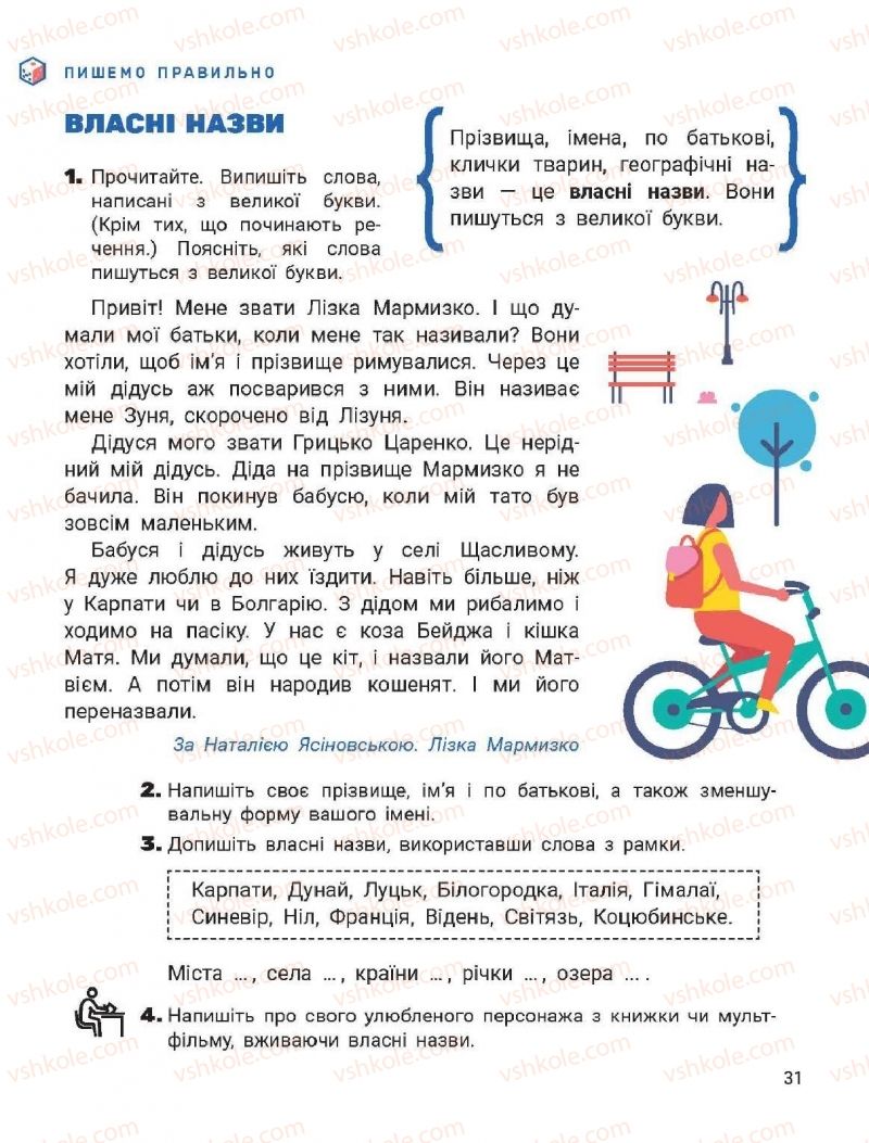 Страница 31 | Підручник Українська мова 2 клас О.Л. Іщенко, С.П. Логачевська 2019 2 частина