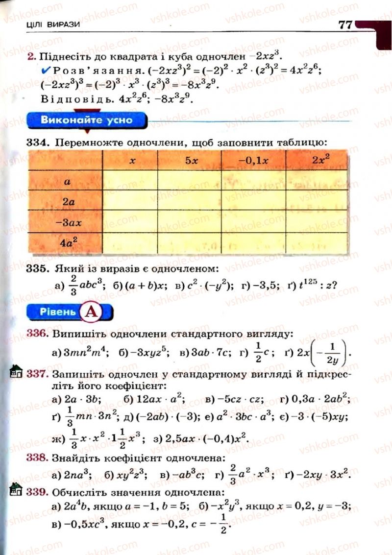 Страница 77 | Підручник Алгебра 7 клас Г.П. Бевз, В.Г. Бевз 2007