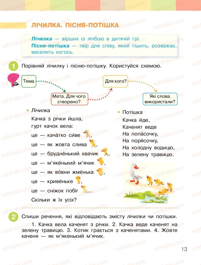 Страница 13 | Підручник Українська мова 2 клас І.О. Большакова, М.С. Пристінська 2019 1 частина