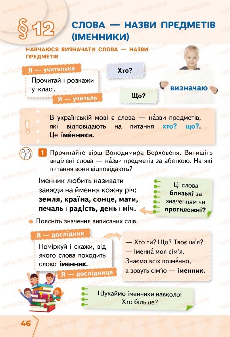 Страница 46 | Підручник Українська мова 2 клас М.С. Вашуленко, С.Г. Дубовик 2019 1 частина